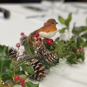 CHristmas Table decorations at Heywood House