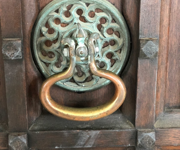 Historic door knob at Heywood House