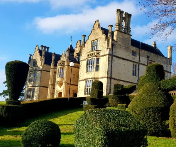 View of the Mansion through the Topiary Garden