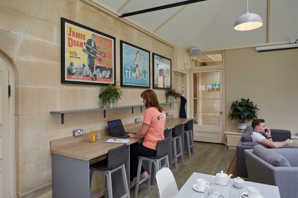 Hot desking in Conservatory cafe